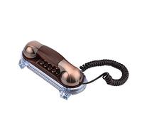 Teléfono montado en la Pared Retro, teléfono con Cable Antiguo Teléfono Fijo de Moda para la Oficina del Hotel en casa(Cobre Rojo)