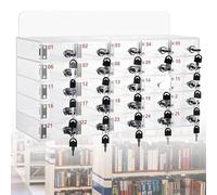 Teléfono móvil acrílico montado en la pared con 25 compartimentos, solución de almacenamiento elegante y segura para oficina, escuela y uso de fábrica