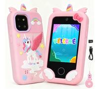 Teléfono Móvil de Juguete para Niñas de 3-10 Años, Smartphone Infantil con Doble Cámara, Reproductor de Música, Juegos de Puzzle y Música - Regalo para Niña, Cumpleaños y Navidad