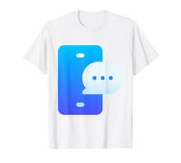Teléfono Móvil Mensaje Mensaje Notificación Chat Camiseta gráfica económica, Hombre, Blanco, L