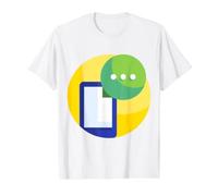 Teléfono Móvil Mensaje Mensaje Notificación Chat Camiseta gráfica económica, Hombre, Blanco, M