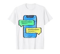 Teléfono Móvil Mensaje Mensaje Notificación Chat Camiseta gráfica económica, Hombre, Blanco, M