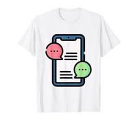 Teléfono Móvil Mensaje Mensaje Notificación Chat Camiseta gráfica económica, Hombre, Blanco, M