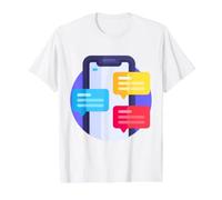 Teléfono Móvil Mensaje Mensaje Notificación Chat Camiseta gráfica económica, Hombre, Blanco, S