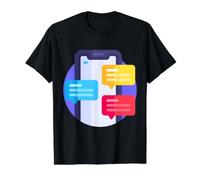 Teléfono Móvil Mensaje Mensaje Notificación Chat Camiseta gráfica económica, Hombre, Negro, L