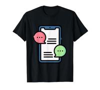 Teléfono Móvil Mensaje Mensaje Notificación Chat Camiseta gráfica económica, Hombre, Negro, S
