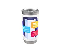 Teléfono Móvil Mensaje Mensaje Notificación Chat Vaso térmico de acero inoxidable de doble pared