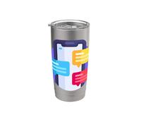 Teléfono Móvil Mensaje Mensaje Notificación Chat Vaso térmico de acero inoxidable de doble pared