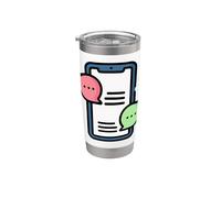 Teléfono Móvil Mensaje Mensaje Notificación Chat Vaso térmico de acero inoxidable de doble pared