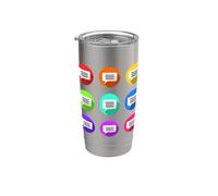 Teléfono Móvil Mensaje Mensaje Notificación Chat Vaso térmico de acero inoxidable de doble pared