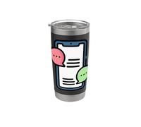 Teléfono Móvil Mensaje Mensaje Notificación Chat Vaso térmico de acero inoxidable de doble pared