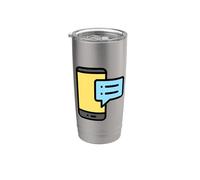 Teléfono Móvil Mensaje Mensaje Notificación Chat Vaso térmico de acero inoxidable de doble pared