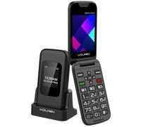 Teléfono Móvil Volfen Orion Dual Max Tipo Concha Negro con Base de Carga
