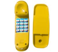 Teléfono para niños, Teléfono de Juguete de simulación de 8.5 Pulgadas con Botones Base y Digitales, Accesorios Seguros para la casa de Juegos Suaves y educativos Amarillos, teléfonos de Juguete para