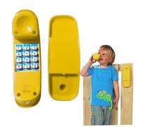 Teléfono para niños, Teléfono de Juguete de simulación de 8.5 Pulgadas con Botones Base y Digitales, Accesorios Seguros para la casa de Juegos Suaves y educativas Amarillo