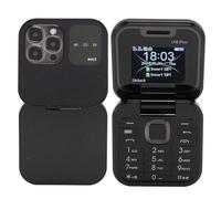 Teléfono Plegable 2G 2024 Nuevo Mini Plegable con Radio FM, Voz Mágica, Pantalla Pequeña, 2 Tarjetas SIM, Vibración, Lista Negra
