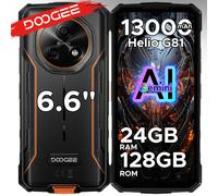 Teléfono Resistente DOOGEE Fire 5 Pro Gemini Ai, Batería de 13000 mAh, Helio G81, 24 GB de RAM (4+20), 128 GB de ROM, 6.6 Pulgadas, 90 Hz, Versión Global 4 GB 128 GB Gray