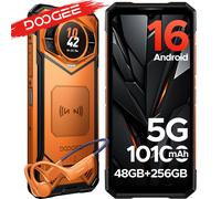 Teléfono Resistente DOOGEE S200E con IA, Pantalla Trasera AMOLED de 1.32'', Dimensity 7050, Android 16, Batería de 10100 mAh, 48 GB de RAM (8+40), 256 GB de ROM, NFC, Compatible con Google Pay, VIP Ed