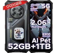 Teléfono Resistente DOOGEE V50 Pro 5G con IA, Pantalla de 6.78" Dimensity 8300, 52GB de RAM (16+36), 1TB de ROM, Pantalla Trasera Multifunción AMOLED de 2.06", Cámara de 200MP, Cámara de Visión 16GB 1