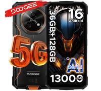 DOOGEE Fire 7 5G teléfono resistente 13000mAh batería Android 15 6,6 ''pantalla 64MP cámara dimensión 6300 versión Global Smartphone NFC 4GB 256GB Green
