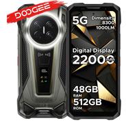 Teléfono robusto DOOGEE V Max 2 5G con Dimensity 8300, batería de 22000 mAh, 48 GB de RAM (16+32), 512 GB de ROM, con dos luces de camping, pantalla trasera multifunción de 1.05 pulgadas, cámara 16GB