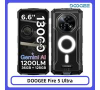 Teléfono Ultra Resistente DOOGEE Fire 5, 36GB/128GB, Batería de 13000mAh, Helio G81, Pantalla HD+ de 6.6'', Cámara de 48MP, NFC, Luces de Camping Dobles, Android 16 6GB 128GB Orange