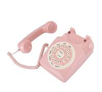 Teléfono vintage de alta definición de calidad de llamada, teléfono con cable para el hogar y la oficina, teléfono fijo retro rosa con cordón, accesorio de pared vintage para colgar en la pared, color