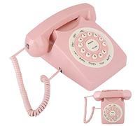 Teléfono Vintage Rosa Teléfono Rosa Abs Vintage Teléfono de Alta Definición Llamada de Calidad Teléfono con Cable para Oficina en Casa Rosa