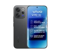 Teléfono - vivo V70 5G Smartphone, 12GB+512GB, Nergo, Versión Española, Sistema de Cámara ZEISS Triple 50MP, Batería 6500mAh y Carga 90W, Pantalla 1.5K AMOLED 120Hz de 6.59", IP68/IP69, Snapdragon® 7