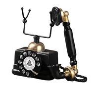 Teléfonos con cable antiguos - 7.1 x 3.5 x 6.1 pulgadas, figura de estilo europeo, artesanía clásica, decoración de repisa, biblioteca, hotel, recepción, boda, fotografía, recuerdo, amigo creativo