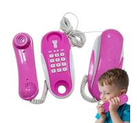Teléfonos De Juguete para Niños - Fetend Play Phone con Verdaderos Sonidos Anillo | Diseño Realista del Teléfono Celular Cable 23 Pies Imaginativo Teléfono Juguete Regalo Navidad Cumpleaños Niñas