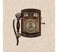 Teléfonos fijos para el hogar, teléfono Retro de Pared, teléfono de Disco Antiguo, teléfono Vintage de Madera con Cable para el hogar, la Escuela, el Hotel, la Oficina, Rojo clásic