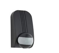 Telefunken - Detector de movimiento exterior e interior, sensor de movimiento 180°, sensor crepuscular, alcance máx. 12 m, incluye ajuste de tiempo, incluye soporte de esquina, máx. 2000 W, negro, 138