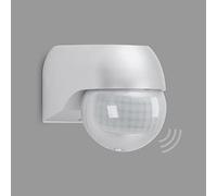 TELEFUNKEN - Detector de Movimiento Exterior, Sensor de Movimiento IP44, Sensor crepuscular, Alcance de 12 m, detección de 18 Grados, duración de 7 Minutos, Color Plateado