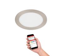 Telefunken Lámpara empotrable LED Virgo, RGBW, níquel, Ø 17 cm
