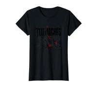 Telémaco Mitología Griega Odisea Guerrero Escena Camiseta gráfica económica, Mujer, Negro, XS