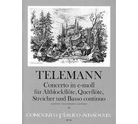 TELEMANN - Concierto en Mi menor para Flauta de Pico Alto, Flauta, Cuerdas y BC (Partitura/Partes)
