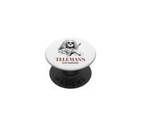 Telemann Stay Baroque Funny Compositor de música clásica PopSockets PopGrip Adhesivo
