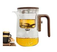 Teleme di - con mango de madera | Tea Pot Wiith Infuser para cerveza alleger de hojas sueltas | Borosilicato resistente al calor POTT Clear | con brujería incluye