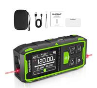 Telémetro Láser Bilateral, Huepar 120M Dispositivo de Medición con Láser Rojo, LCD retroiluminado, medición de Distancia, Superficie y Volumen y Modo pitagórico