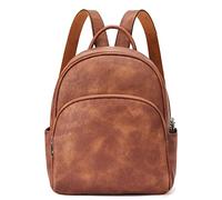 Telena Mochila para mujer de piel vegana, pequeña mochila, elegante diseño para mujer, mini mochila de día, marrón, 7,08 cm x 4,72 cm x 26,13 cm, 0,5 kg
