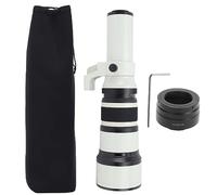 Teleobjetivo 500mm F6.3, Lente de Zoom para Montura R, 4 Elementos en 4 Grupos, Carcasa de Aleación Blanca - Óptica Mejorada, Compatible con Adaptador T2 RF, Ideal para (Blanco)