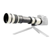 Teleobjetivo Leapiture 420-800 mm Apertura F 8.3-16 Telescopio de Enfoque Manual Completo Zoom Teleobjetivo Blanco de Largo Alcance para cámara con Montura EF-S