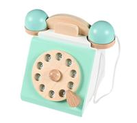 Telephone Toy - Wood 12x12x13cm | Retro Rotary Telephone Toy, Classic Old Phone Model | Parent Child Interactive Toys For Early Education Learning Play Gift For Boys Girls