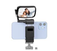 Teleprompter, Flip Mirror Kit Phone Camera Periscope Vlog Selfie Bracket Phone Clip con Zapata fría Universal, Enseñanza en línea Transmisión en Vivo