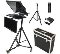 Teleprompter portátil grande de 20 pulgadas adecuado para DSLR videocámaras, vidrio divisor óptico, compatible con sistema Xp Win7 Win10 para Studio Make Videos y cuerpo de aluminio en vivo, con una
