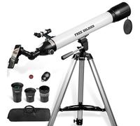 Telescope for Adults Astronomy - Telescope para adultos (700 x 90 mm, refractor profesional astronómico, para niños principiantes con gafas avanzadas, tripod, mando inalámbrico, color blanco