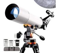 Telescope for Beginners,Adults 80 Mm Astronomical Refractor Telescopes with Height Adjustable Tripod Phone Mount Moon Filter 3X Barlow Lens Viewing The Natural Scenery YangRy