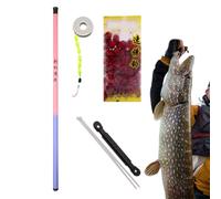 Telescopic Fishing Pole Rod, Short Saltwater Casting Gear, Portable Anti-Slip Angling Tool, Compact Equipment for Kayaking Lake Surf Camping Beach Dock Boating Backpacking