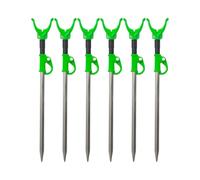 Telescopic Fishing Rod Holders, Adjustable Metal Bank Stands, 6 Pieces Set! | Adjustable Telescopic Metal Design Secures Fishing Rods On Bank Sand Shore River Lake Beach For Anglers Beginners Outdoor Use